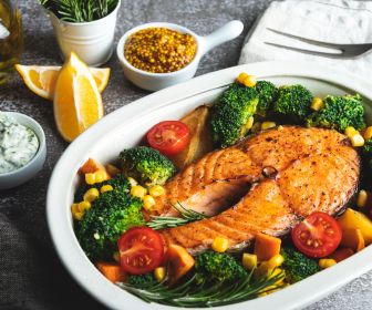 Dinner: Grilled Salmon & Roasted Veggies